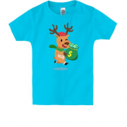 Дитяча футболка з оленем і мішком грошей