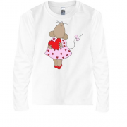Детская футболка с длинным рукавом с влюбленной крысой