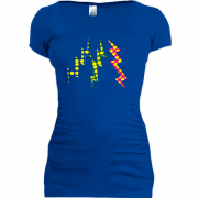 Женская удлиненная футболка Шелдона с молниями