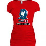 Подовжена футболка з надписью Viva la Evolution