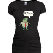 Подовжена футболка з жабою в краватці
