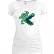 Подовжена футболка зі злим крокодилом
