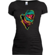 Подовжена футболка с выглядывающим динозавром
