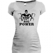 Подовжена футболка з написом Big Power