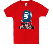 Детская футболка с надписью Viva la Evolution