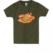 Детская футболка с лягушкой и лотосом