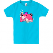 Детская футболка с лягушкой и цветком