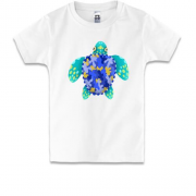 Детская футболка с синей черепахой