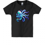 Детская футболка с синим осьминогом