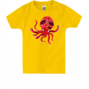 Детская футболка с красным кальмаром
