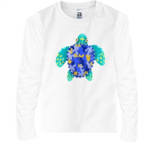 Детская футболка с длинным рукавом с синей черепахой