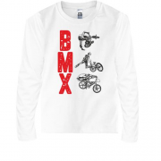 Детская футболка с длинным рукавом с надписью BMX