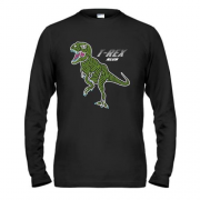 Лонгслив с динозавром и надписью Т rex neon