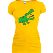 Подовжена футболка з крокодилом і написом Я голодний