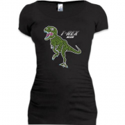 Подовжена футболка з динозавром і написом Т rex neon