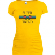 Подовжена футболка з написом Super Trend