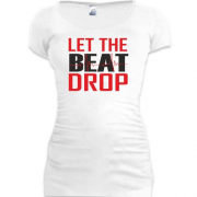 Подовжена футболка з написом Let me beat drop