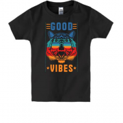 Детская футболка с надписью Good vibes