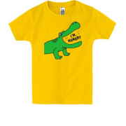 Детская футболка с крокодилом и надписью  Я голоден