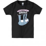 Детская футболка с ленивцем и надписью Weekend forever