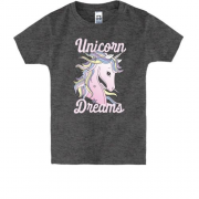 Дитяча футболка з єдинорогом і написом Unicorn Dreams