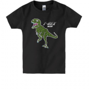 Детская футболка с динозавром и надписью Т rex neon
