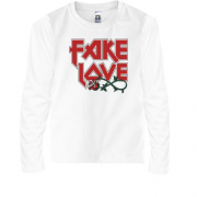 Детская футболка с длинным рукавом с надписью Fake love