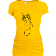Женская удлиненная футболка Devil Girl