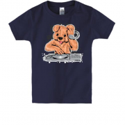 Детская футболка с собакой диджеем