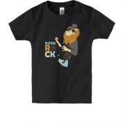 Детская футболка Born to Rock Лев с гитарой