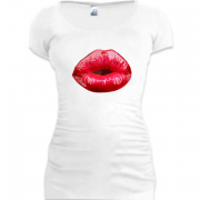 Женская удлиненная футболка Поцелуй