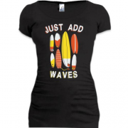 Подовжена футболка Just add waves Серфінг