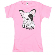 Футболка с надписью Le Chien и собакой