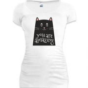 Подовжена футболка Black Cat Чорний кіт