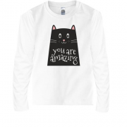 Детская футболка с длинным рукавом Black Cat Черный кот