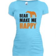 Подовжена футболка з написом Ведмеді роблять мене щасливішим