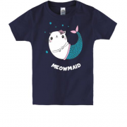 Детская футболка с котом русалкой