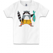 Детская футболка с енотом рыбаком