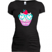 Подовжена футболка Cup Cat