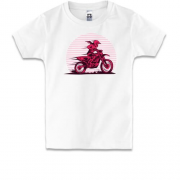 Дитяча футболка з дівчиною на мотоциклі