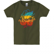 Детская футболка с радужным кальмаром