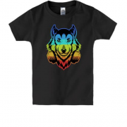 Детская футболка Rainbow Wolf