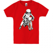 Дитяча футболка с байкером скелетом