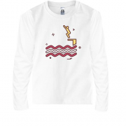Детская футболка с длинным рукавом Прыжок в волны