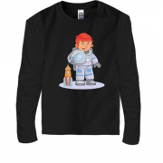 Детская футболка с длинным рукавом Мальчик Космонавт