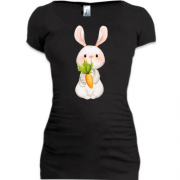 Подовжена футболка з зайцем і морквою