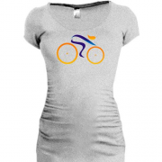 Подовжена футболка з стрічковим велосипедистом