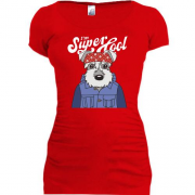 Подовжена футболка з собакою I'm Super Cool