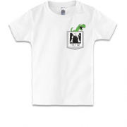 Дитяча футболка з динозавром  Тірекс в кишені