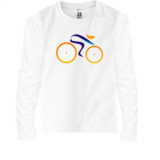 Детская футболка с длинным рукавом с ленточным велосипедистом